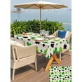 thumbnail image 4 of Outdoor Tablecloth with Umbrella Hole and Zipper, St Patricks Day Rectangle Table Cloth 60x120 Inch Waterproof Tablecloth, Farmhouse Country Green Black Shamrock Picnic Table Cover for Patio Camping, 4 of 7
