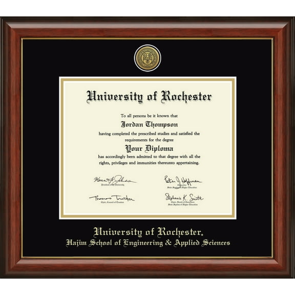 University of Rochester Hajim School of Engineering & Applied Sciences Diploma Frame, Document Size 11" x 8.5"