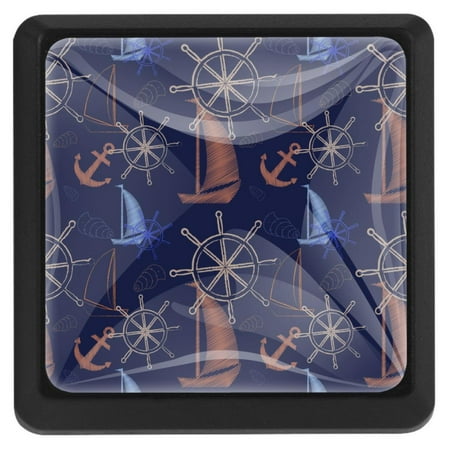 

Ownta Square with Screws 3 Pcs for Cupboard Dressing Table Bookcase Drawer Pull Handle Cabinet Door Knobs Boat Pattern