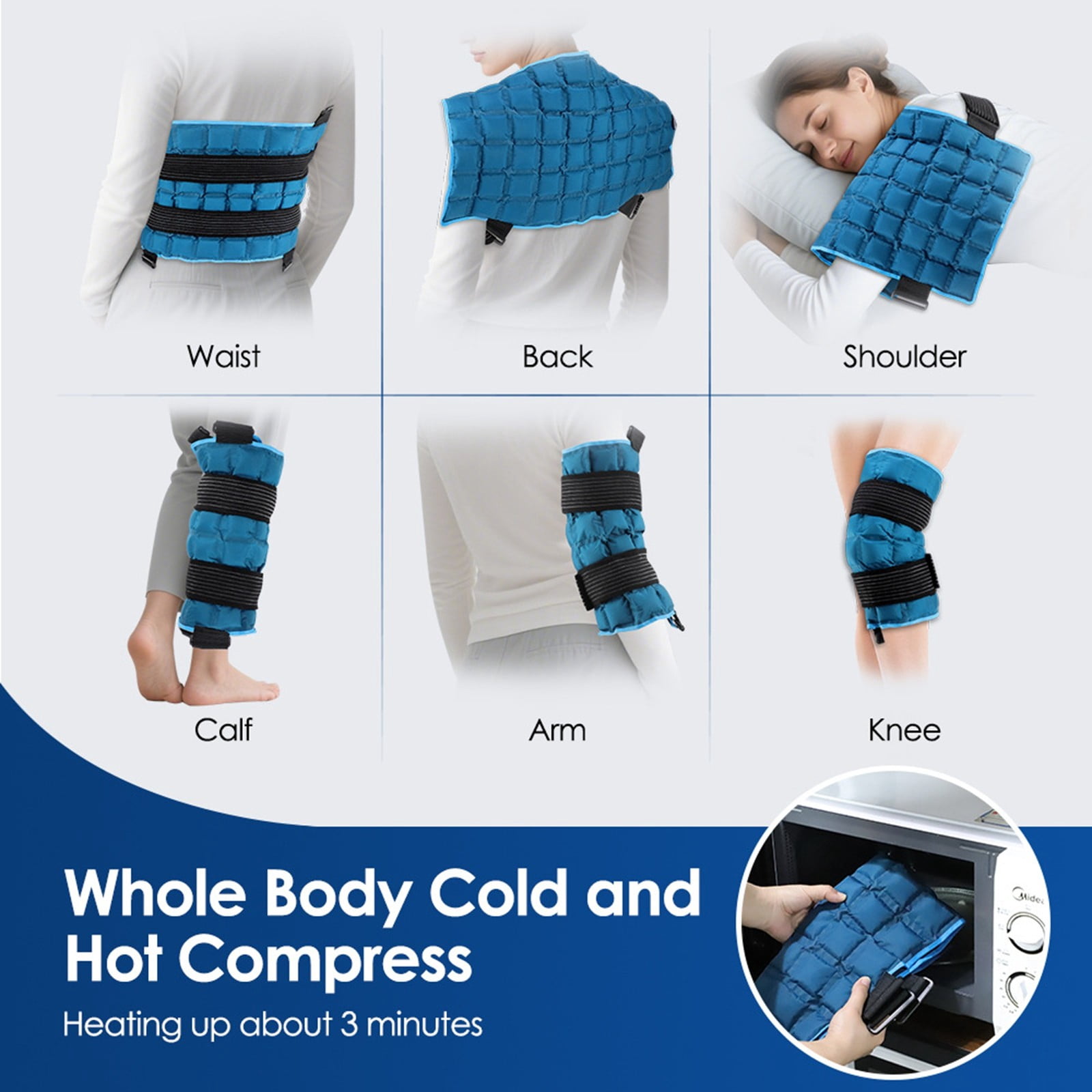 Ergonomic Ice Wrap for Injury – Reusable Gel Pack for Back Shoulders Arms Legs Elbow Knee Neck and - Flexible Bi-Clinical Cold Compress for Sports