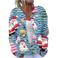 thumbnail image 1 of Christmas Plus Size Sweater for Women 2024 Cute Xmas Printed Cardigans Sweater Open Front Button Down Knit Jacket Coat, 1 of 5