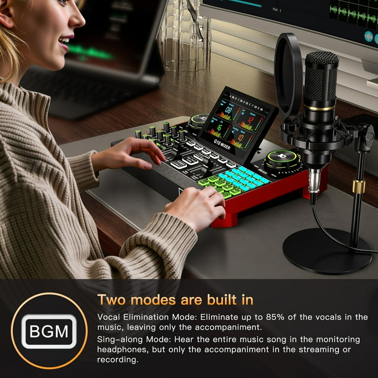 Tenlamp, DJ Mixer Podcast Kit BM800-G10, Condenser Microphone