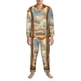 thumbnail image 3 of Fotbe Golden Drapes Pillars Clouds Pijama de Hombre con Estampado de Manga Larga, Conjunto de 2 Piezas, Ropa de Dormir Suave y Cómoda con Bolsillos-Large, 3 of 7