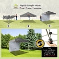 thumbnail image 2 of CROWN SHADES Canopy Tent, 8 x 8 Foot Portable Pop Up Outdoor Shelter with 1 Sidewall, Easy 1 Push Center Lock, UV Protection, and Carry Bag, Grey, 2 of 6