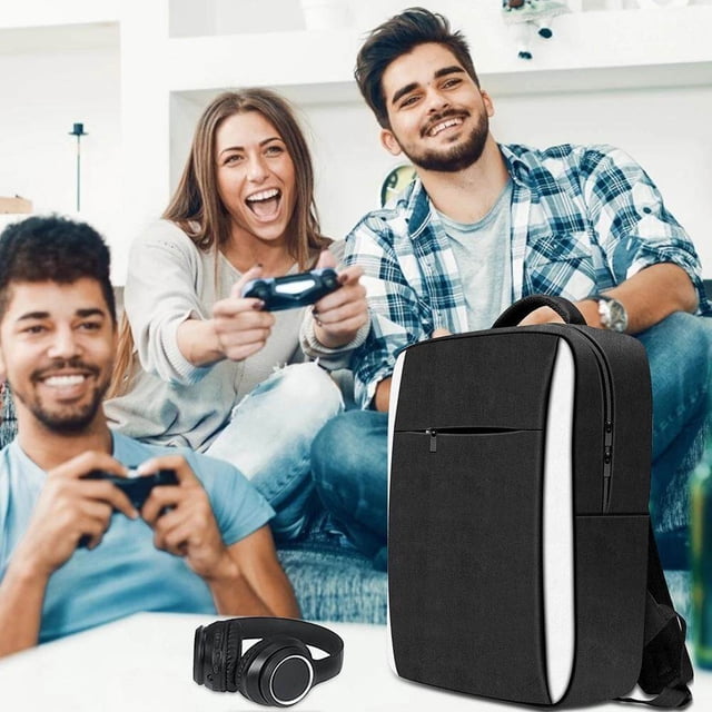 Carry Case Compatible for PS5 Game Console Portable Travel Backpack Compatible for PS5 Game Controller Accessory Storage Bag Shoulder Bag