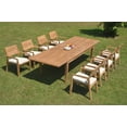 thumbnail image 4 of Grade-A Teak Dining Set: 8 Seater 9 Pc: 122" Atnas Double Extension Rectangle Table And 8 Vellore Stacking Arm Chairs Outdoor WholesaleTeak #WMDSWVm, 4 of 5