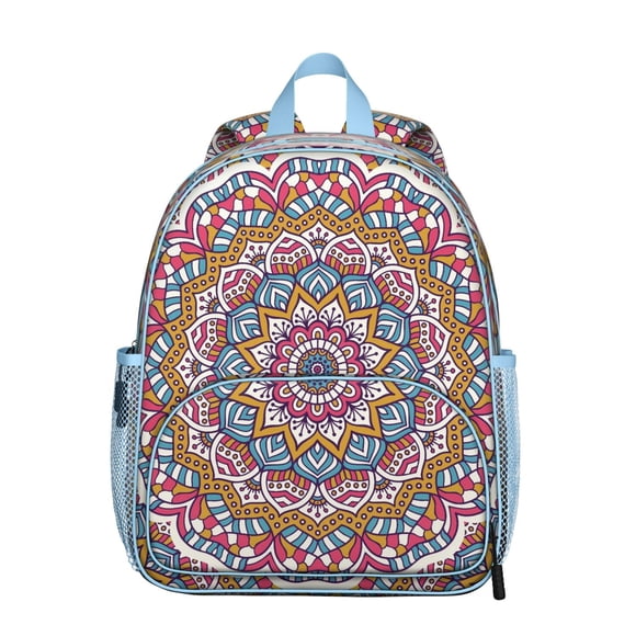 Meditation Mindfulness Students Backpack - Lotus Flower Yoga Art with Mystic Spiritual Elements and Healing Mandala Design, Comfortable Adjustable Straps