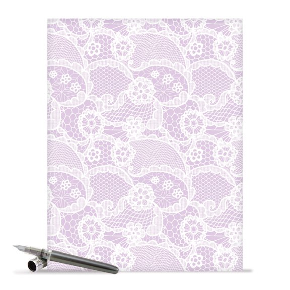 J6560FTYG Jumbo Thank You Card: 'Lacys' Featuring an Intricate Lace Pattern on Soft Springtime Colored Background Greeting Card with Envelope by The Best Card Company