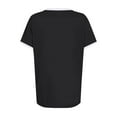 thumbnail image 4 of Fashion Olyvenn Plus Size Summer Tops for Women Short Sleeve Shirts Dressy Casual Crew Neck Tshirts Color Block Fashion Tees Black L, 4 of 6
