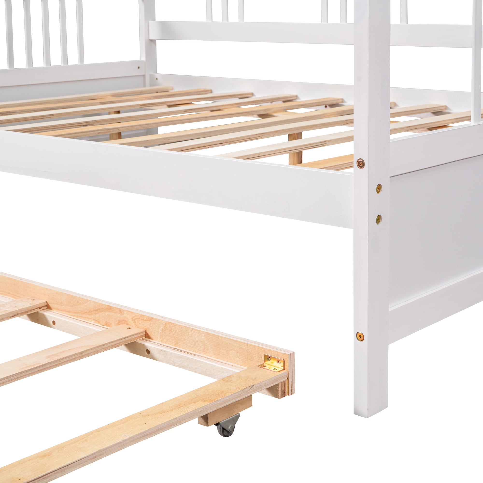 Sailvan Full Size Daybed Wood Bed with Twin Size Trundle