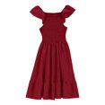 thumbnail image 4 of Gubotare Girls Summer Dresses Casual Baby Girls' Toddler Buttery-Soft Short Sleeve Twirl Dress Size 4-5T (Red,4-5 Years), 4 of 5