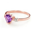 thumbnail image 3 of 14k Gold Ring   Diamonds  Natural Heart Purple Amethyst, 3 of 5