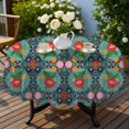 thumbnail image 4 of Pioneer Flower Floral Print Pattern Round Tablecloth 60 X 60 Inch, Wrinkle Resistant Wipeable Table Cloth for Kitchen Dining Picnic Patio Party, 4 of 6