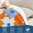 thumbnail image 5 of 50x60 inch Crystal Fleece & Arctic Fleece Blanket Soft Bed Throws for Home or Camping Orange and Blue Small Flowers, 5 of 7