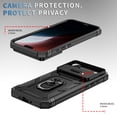 thumbnail image 5 of Rugged for iPhone Air Case with Camera Lens Sliding Cover Protective Phone Case with Rotated Ring Stand, Heavy Duty Shockproof Magnetic Car Mount Case for iPhone Air, Black, 5 of 9