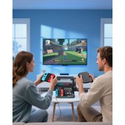 Charging Dock for Switch 2/1, Switch Cooling Fan for Nintendo Switch 2/1/OLED, Storage Stand for JoyCon 2/1 with 12 Card Slots, Controller/Headset Holder, 9 RGB Modes