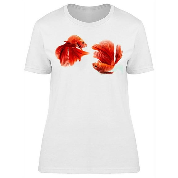 Yin Yang Betta Fish In Red T-Shirt Women -Image by Shutterstock, Female x-Large