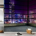 thumbnail image 2 of Idea4wall 3pcs 3D Cityscape Light Night Scene Stick Wallpaper Removable Wall Murals Large Wall Stickers for Home Decoration, 72"x72", 2 of 5