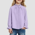 thumbnail image 2 of Linfrsh Girls Fitted Long Sleeve Shirts Girls Long Sleeve Shirts Toddler Soft Basic T-Shirts Top Kids Crewneck Layering Tees Light Purple,9-10 Years, 2 of 7