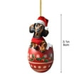 thumbnail image 3 of Dachshund Christmas Hanging Tag - Holiday Car Decor Keychain Gift, 3 of 5