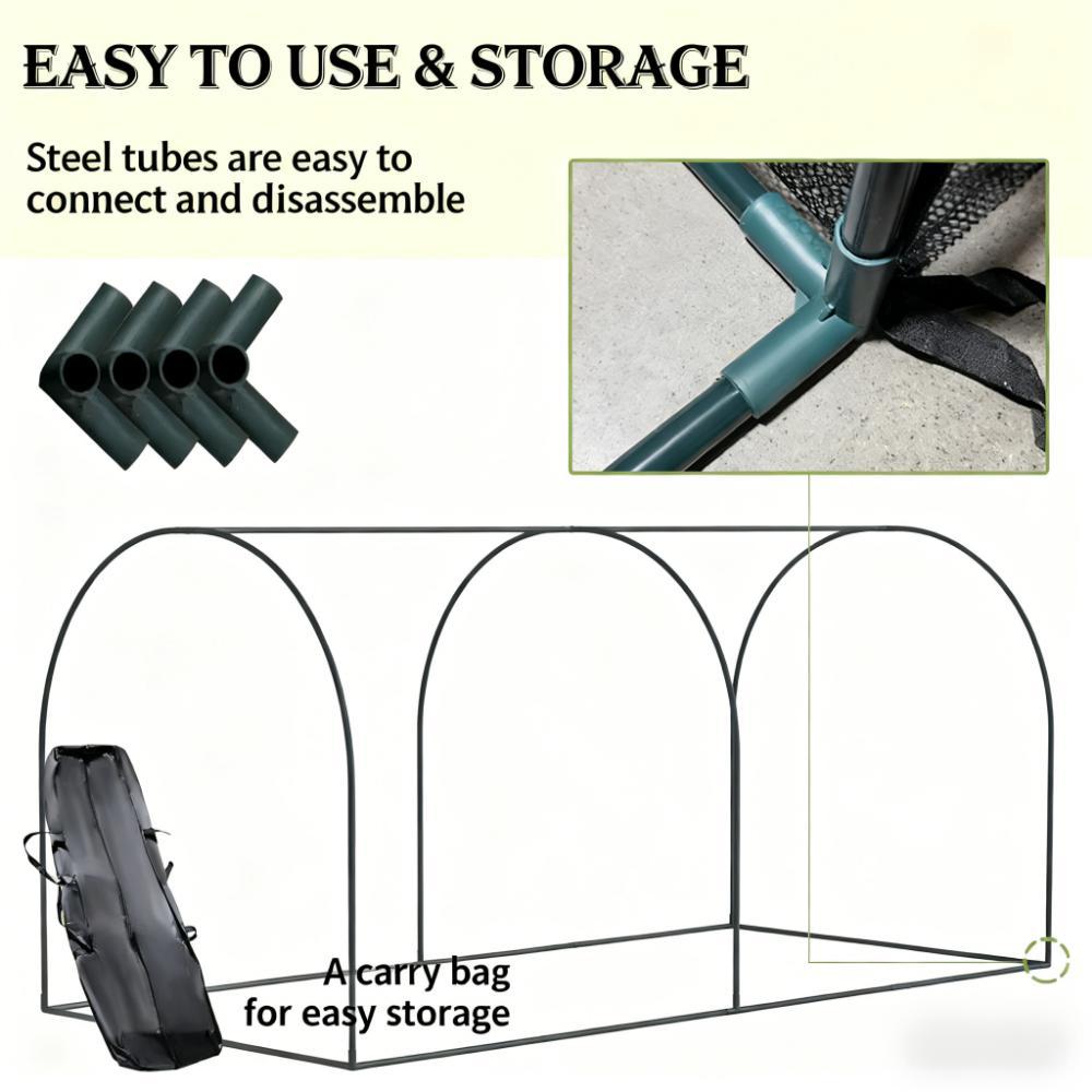 Plant Protection Tent, Crop Cage with Two Zippered Doors,Storage Bag and Ground Stakes, for Garden, Yard, Lawn