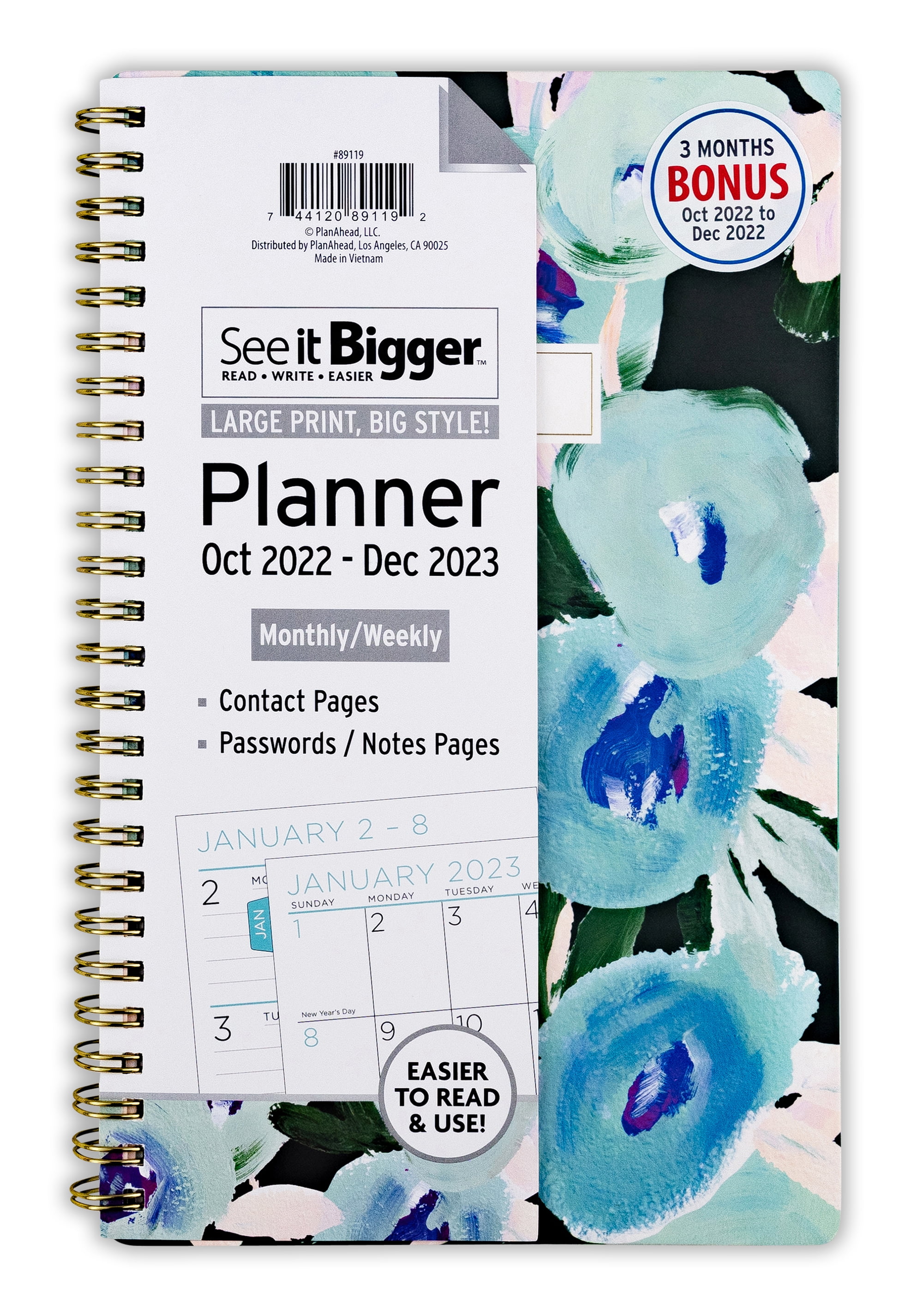 See It Bigger Monthly & Weekly Planner, Oct 2022 - Dec 2023 (5.75" x 8.75")