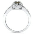 thumbnail image 3 of Pompeii 3/4ct Oval Blue Sapphire Halo Diamond Ring 14K White Gold (G,I2-I3), 3 of 4