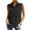 Black, variant on Short Sleeve Tops for Women Summer Fashion Casual Sleeveless Solid Color Large Button Double Pocket Lapel Lined Clothes T-Shirt