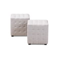 thumbnail image 2 of Baxton Studio Elladio Moderne et Contemporain Tissu Beige Grisâtre Ensemble de 2 Pcs cube Ottoman Capitonné, 2 of 4