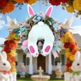 thumbnail image 4 of Easter Bunny Wreath For Door Floral Hanging Arrangement With Rabbit Figurine Welcome Creative Easter St. Patrick's Day Wreath Decorations C 45cm, 4 of 6