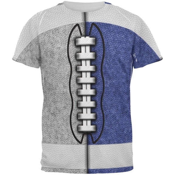 Fantasy Football Team Grey and Blue All Over Mens T Shirt Multi 2XL