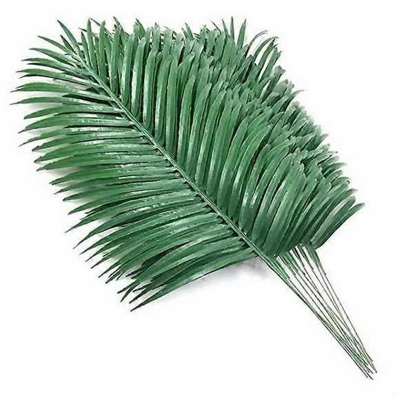 18Pcs Artificial Palm Leaves Plants Faux Palm Fronds Tropical Large Palm Leaves Greenery Plant for