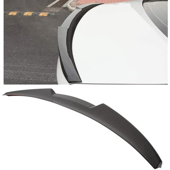 SCITOO Glossy Black Carbon Fiber Rear Trunk Spoiler Wing Replacement fit for 2007-2013 for BMW 328i