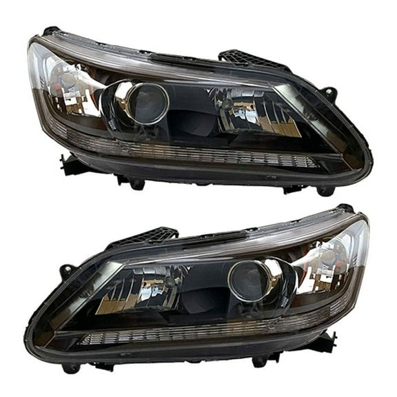 New Pair Of Halogen Headlight Compatible With Honda Accord Sedan 2013-2015 by Part Number 33100-T2A-A01 33100T2AA01 33150-T2A-A01 33150T2AA01 HO2503151 HO2502151