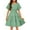 Light Green, variant on Arshiner Girls Summer Dresses Chic Waist Hollow Square Neck Shirred Ruffle Hem A-Line Dress