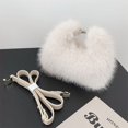 thumbnail image 3 of Bolsos de mensajero de felpa vintage para mujer, nuevos bolsos y carteras versátiles y de moda para otoño e invierno, lindos bolsos de hombro peludos para niñas, 3 of 5