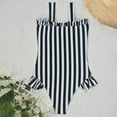 thumbnail image 5 of Baqcunre Womens One Piece Swimsuits, Women's Black and White Striped One Piece Swimsuit Ruffle One Piece Swimsuit, Women's Swimwear 1PC Black L, 5 of 9