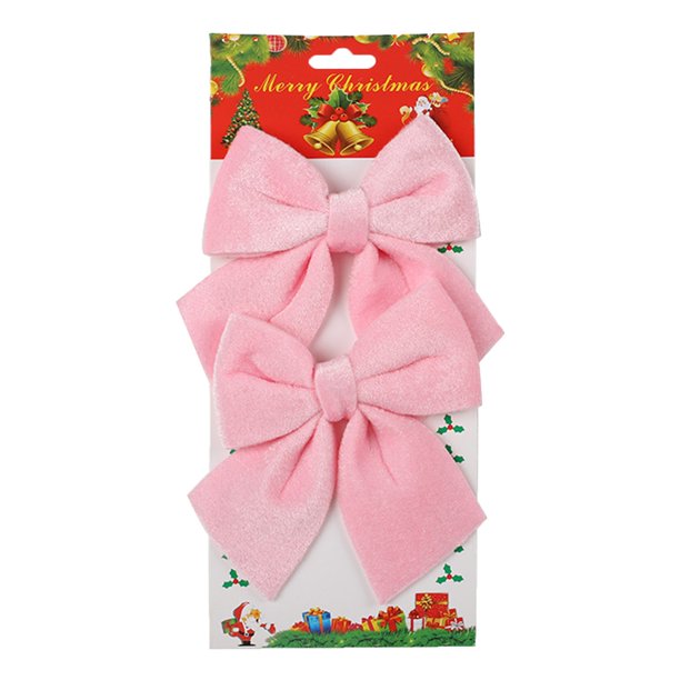 Decoraciones de Navidad Al Aire Libre 2 Paquetes de Terciopelo Arco de Navidad 15x14cm Agrupado Rojo Verde Rosado Blanco Paño Decoraciones Del Árbol de Navidad