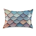 thumbnail image 7 of Yayeee Pillowcase Queen Size Set of 2 Satin Wrinkle Resistant Pillow Case, Blue Art Pattern, 7 of 7