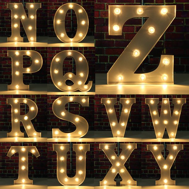 9inch Metal Marquee Letter Lights LED Vintage Circus Style ...