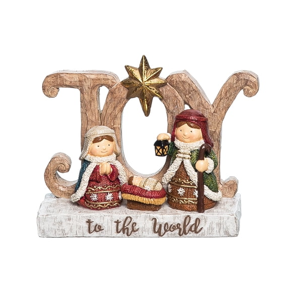5" Joy With Holy Christmas Family Decor Decoration Figurine Single