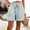 Light Green, variant on Only Moment Women's Casual Elastic Waist Lounge Shorts Cotton Striped Shorts Jean High Waisted Trendy Patch Pockets Casual Summer Button Fly Stretchy Denim Shorts Womens Shorts Wine,M
