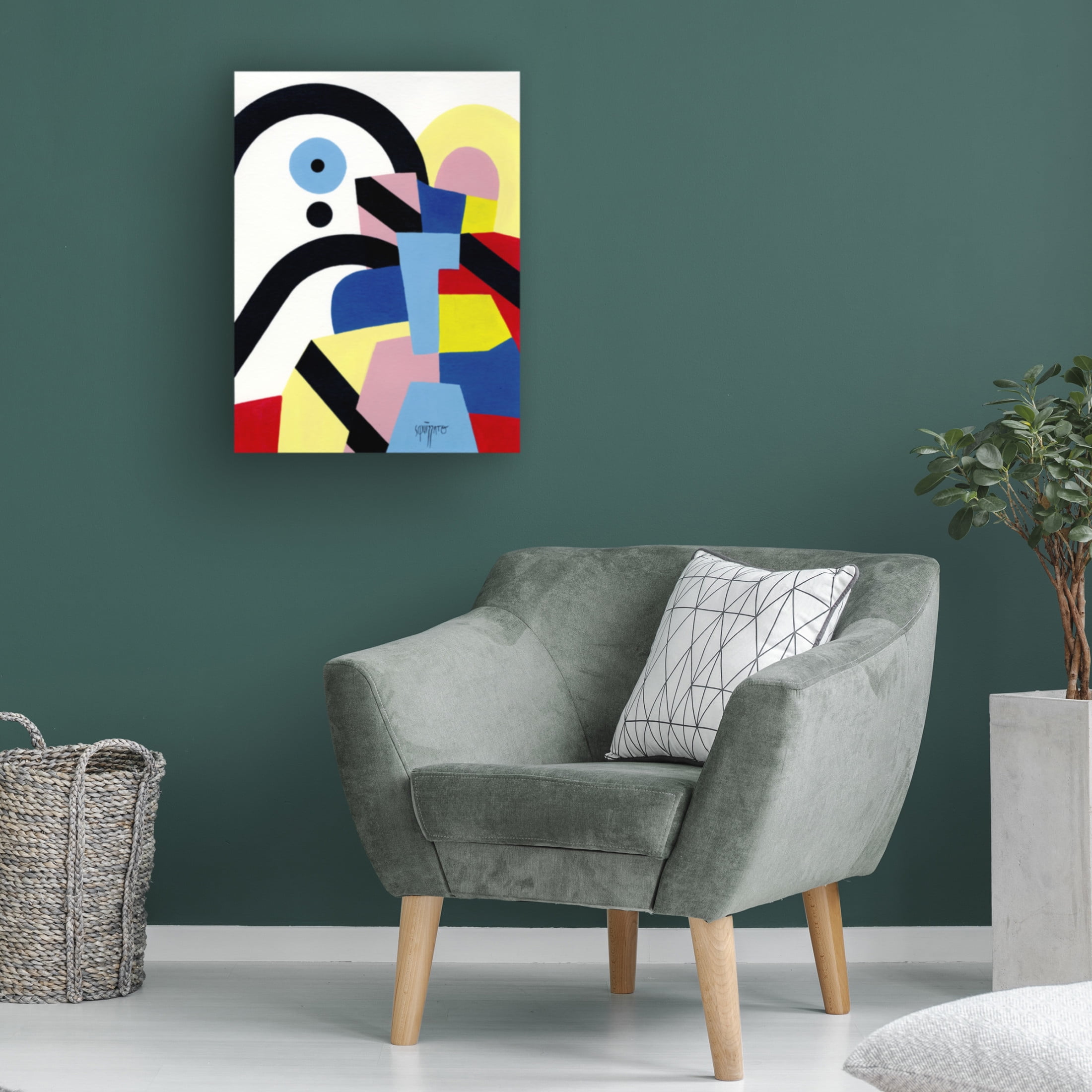 Canvas Wall Art - Antony Squizzato 'Black Rainbow Joe' Wall Art for Living Room, Bedroom, or Office Décor by Trademark Fine Art - 24 x 32 Inches