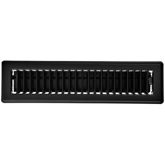 Imperial RG0164 Floor Register, 12 in W Duct Opening, 2-1/4 in H Duct Opening, Steel, Black
