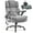 Grey, variant on Big and Tall 700lbs Office Chair, Fabric Heavy Duty Executive Chair with 3D Flip up Armrests Adjustable Lumbar Support Large Rubber Wheels, Extra Wide High Back Computer Desk Chair, Black