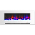 thumbnail image 4 of Hanover 50 In. Wall-Mount Electric Fireplace in White with Multi-Color Flames and Driftwood Log Display, 4 of 8