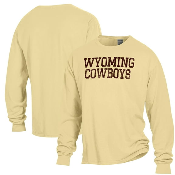 Men's ComfortWash Gold Wyoming Cowboys Garment Dyed Long Sleeve T-Shirt