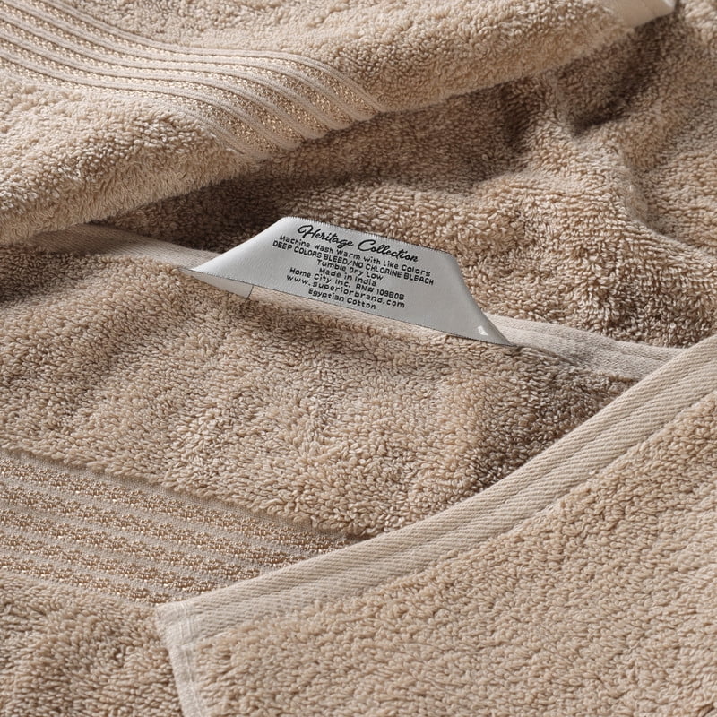 Superior Egyptian Cotton Absorbent Taupe Hand Towel Set of 8