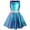 Blue+White, variant on Girl Shiny Metallic Dress Toddler Holographic Skater Dress Metallic Music Festivals Birthday 80s Sparkly Outfits Kids Alien Halloween 90s Prom Swing Skater Dress 9-10 Years Silver