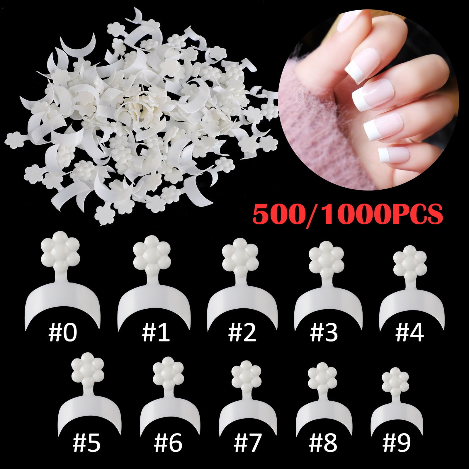 500/1000 Pcs French Short Style Natural Fake Nail Tips White Crescent Artificial False Nails Tips For Women, 10 Sizes Finger Sticker Manicure Nail Extension Tool Nail Art Supplies for Nail Salons Images 500/1000 Pcs French Short Style Natural Fake Nail Tips White Crescent Artificial False Nails Tips For Women, 10 Sizes Finger Sticker Manicure Nail Extension Tool Nail Art Supplies for Nail Salons
